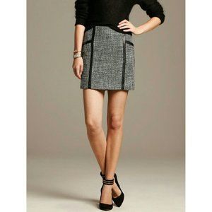 Banana Republic Speckled Tweed Leather Trim Mini